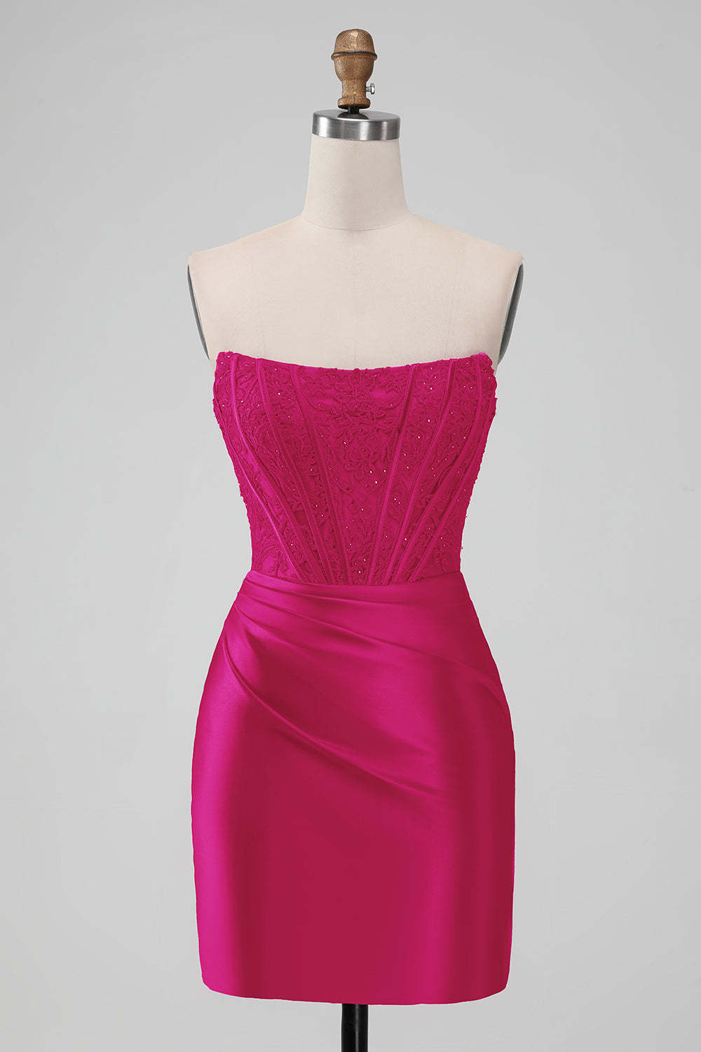 Sparkly Purple Strapless Bodycon Mini Dress for Homecoming
