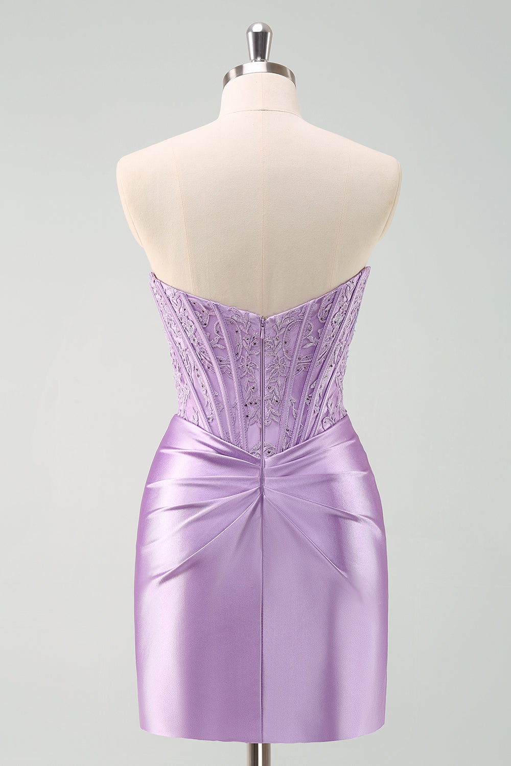 Sparkly Purple Strapless Bodycon Mini Dress for Homecoming