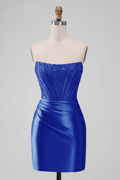 Sparkly Purple Strapless Bodycon Mini Dress for Homecoming