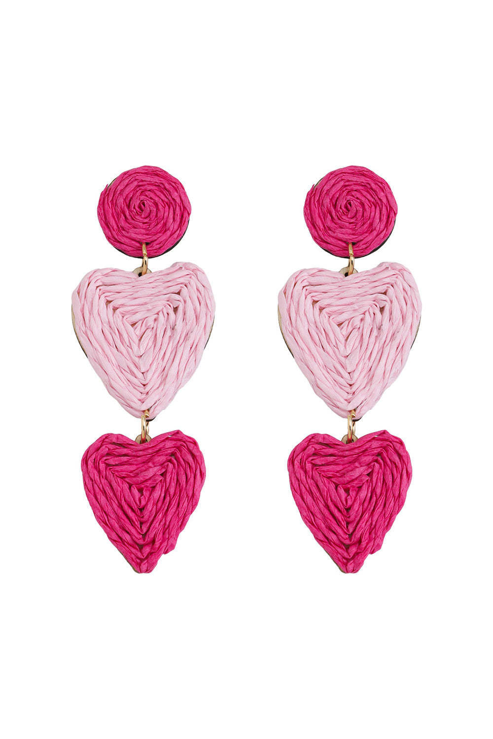 Cute Fuchsia Heart-shaped Earrings