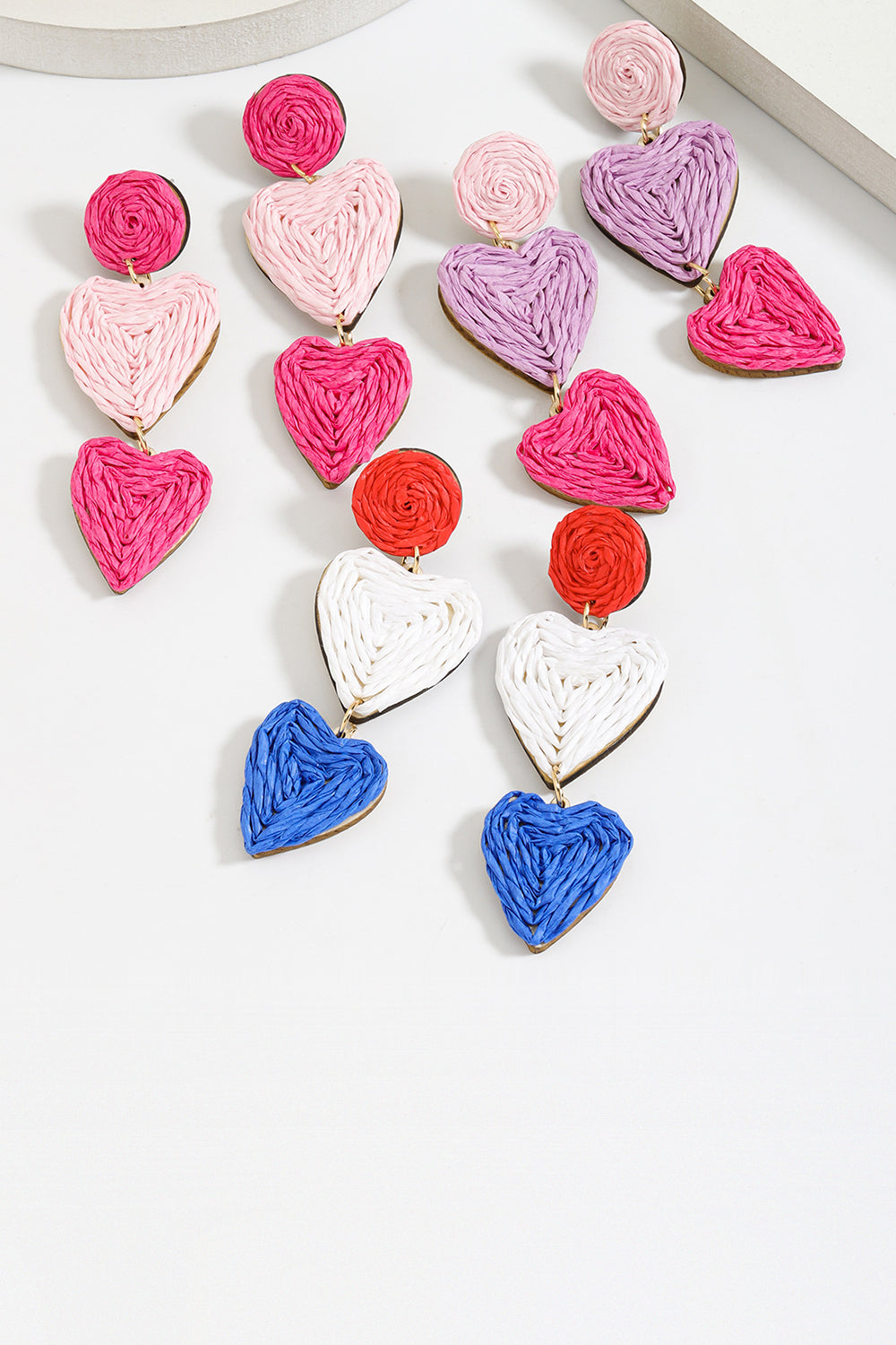 Cute Fuchsia Heart-shaped Earrings