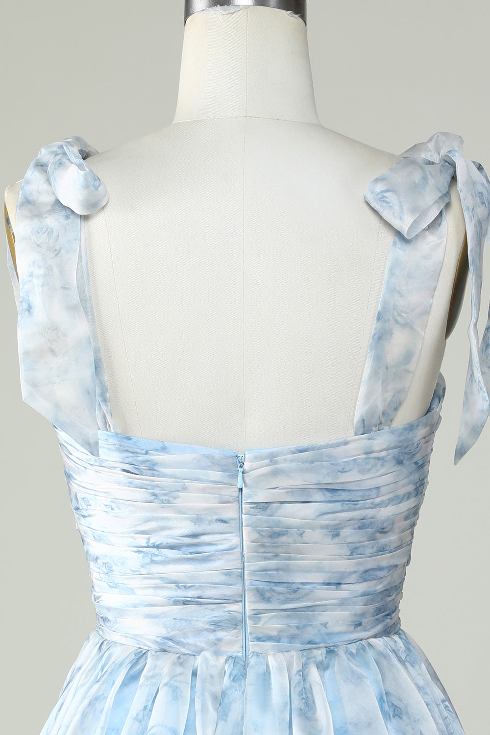 Grey Blue A Line Spaghetti Straps Short Homecoming Dress