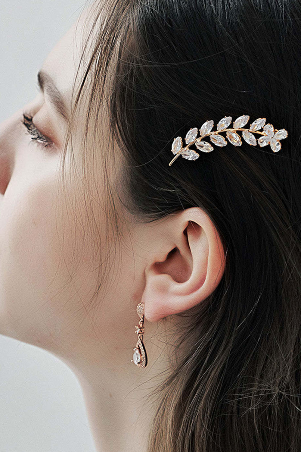 Crystal Leaves Hair Clips