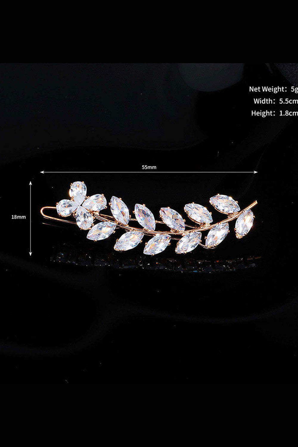 Crystal Leaves Hair Clips