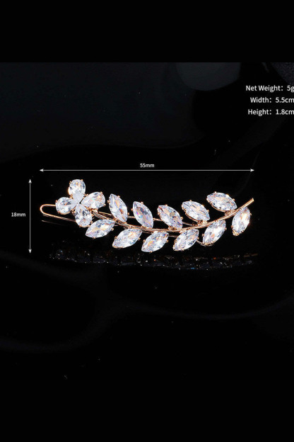 Crystal Leaves Hair Clips