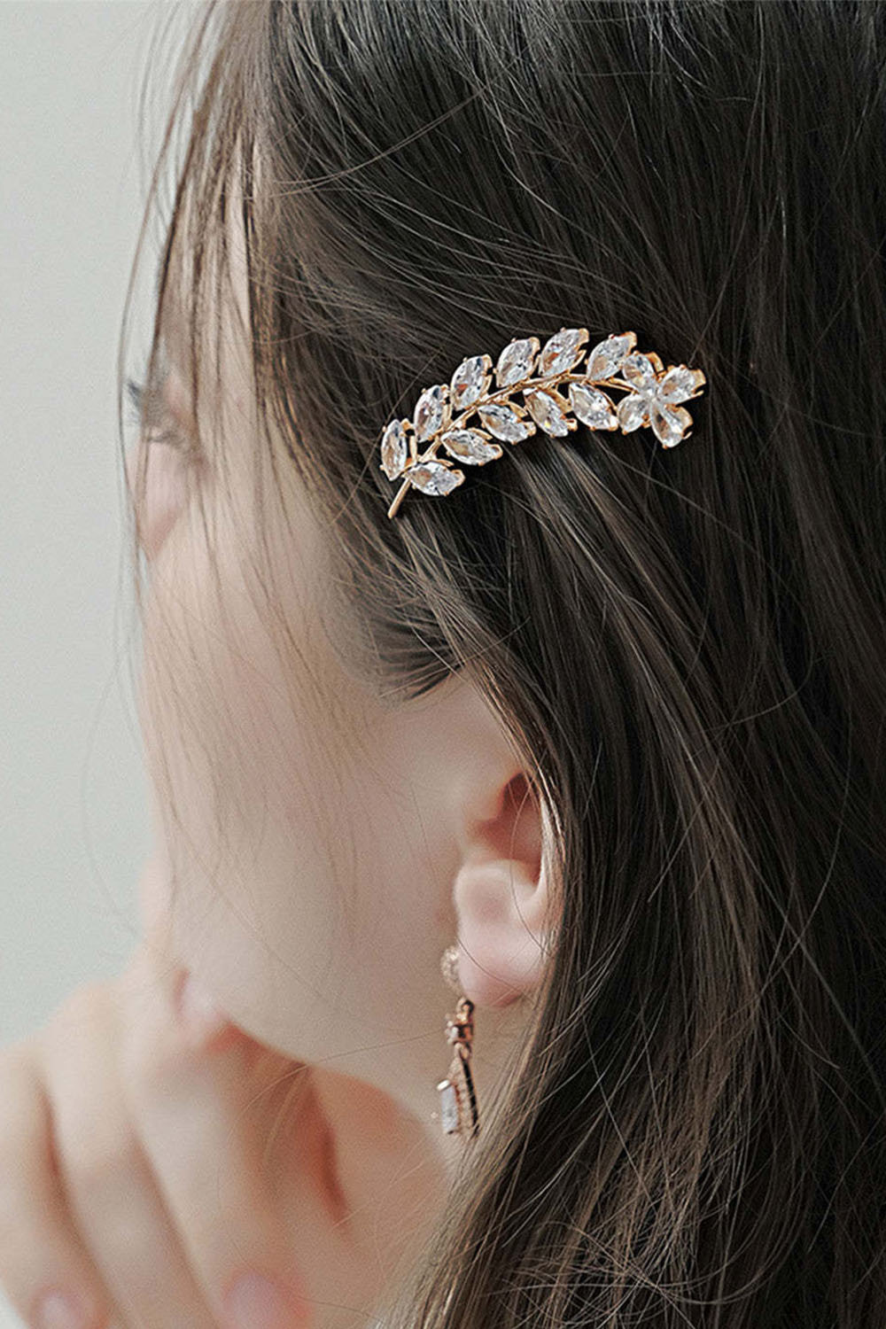 Crystal Leaves Hair Clips