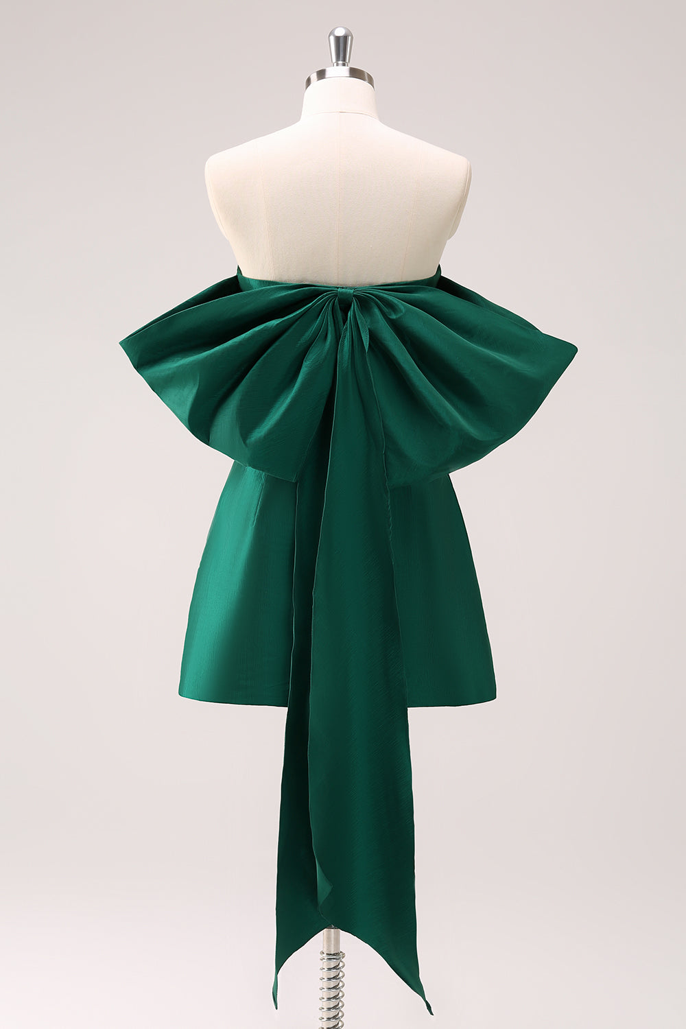 A-Line Dark Green Strapless Short Homecoming Dress with Bow