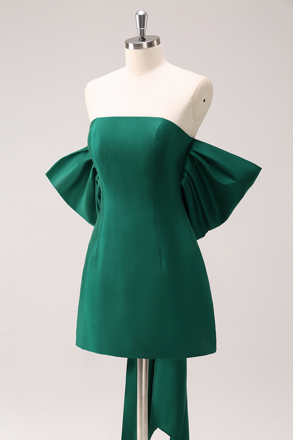 A-Line Dark Green Strapless Short Homecoming Dress with Bow
