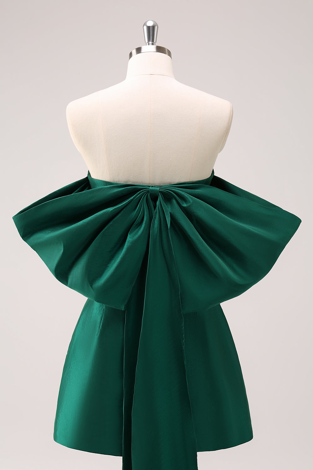 A-Line Dark Green Strapless Short Homecoming Dress with Bow