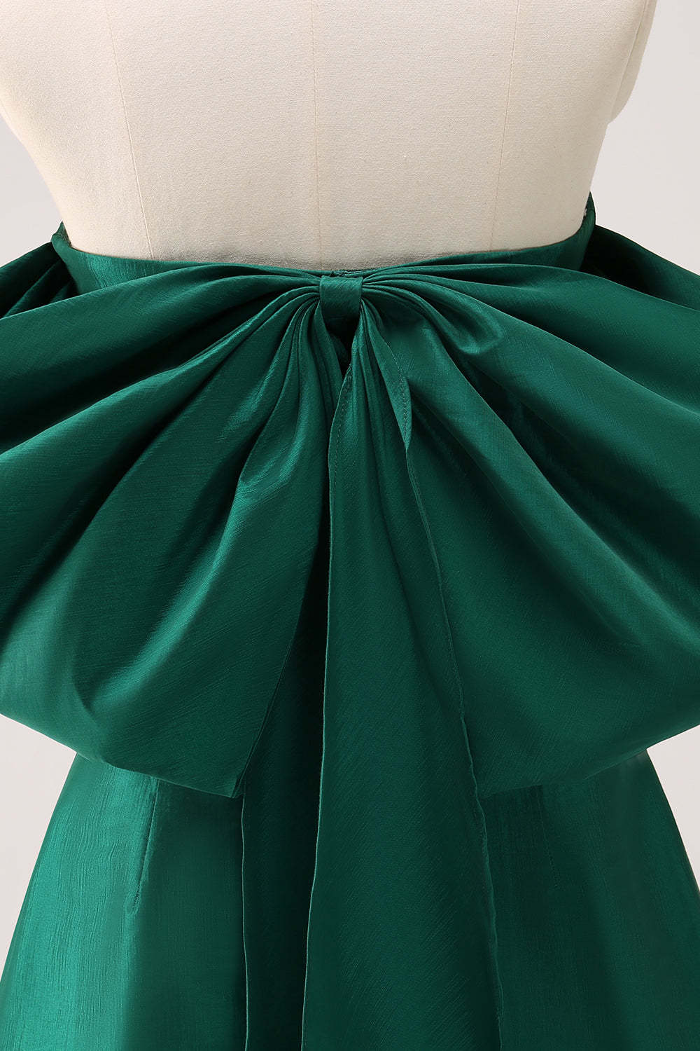 A-Line Dark Green Strapless Short Homecoming Dress with Bow