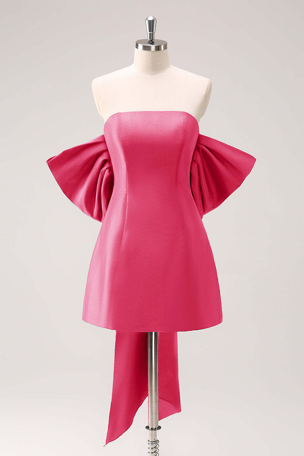 A-Line Dark Green Strapless Short Homecoming Dress with Bow