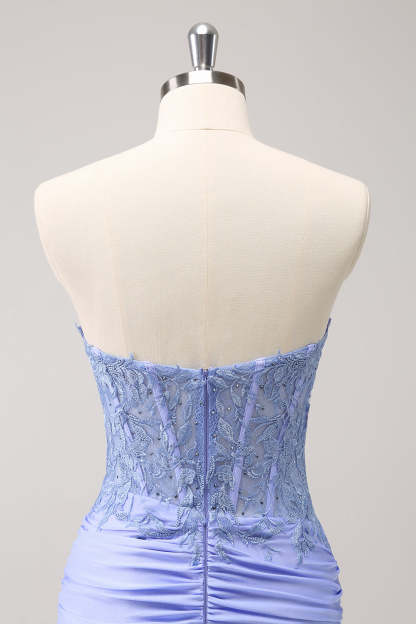 Fuchsia Sweetheart Corset Tight Homecoming Dress with Beading