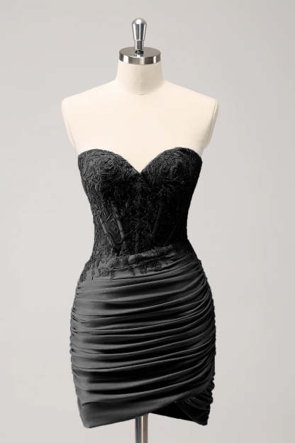 Fuchsia Sweetheart Corset Tight Homecoming Dress with Beading