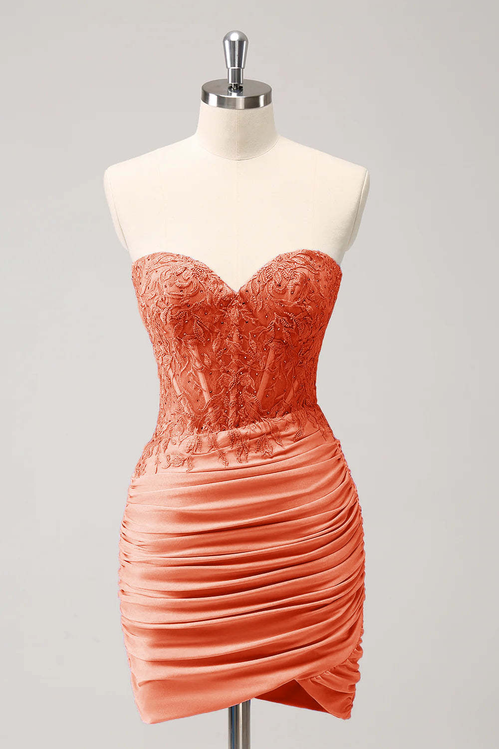 Fuchsia Sweetheart Corset Tight Homecoming Dress with Beading