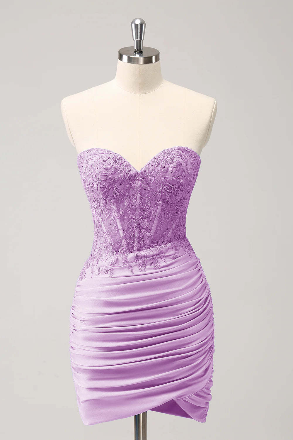 Fuchsia Sweetheart Corset Tight Homecoming Dress with Beading