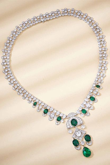 Green Zircon 18K Gold Plated Copper Jewelry Set