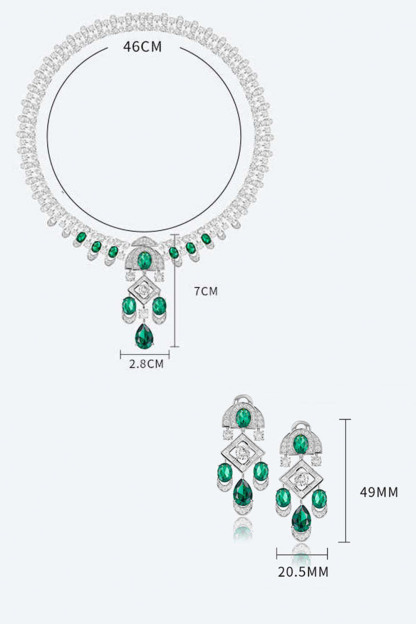 Green Zircon 18K Gold Plated Copper Jewelry Set