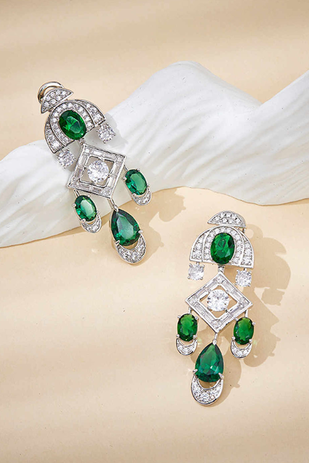 Green Zircon 18K Gold Plated Copper Jewelry Set