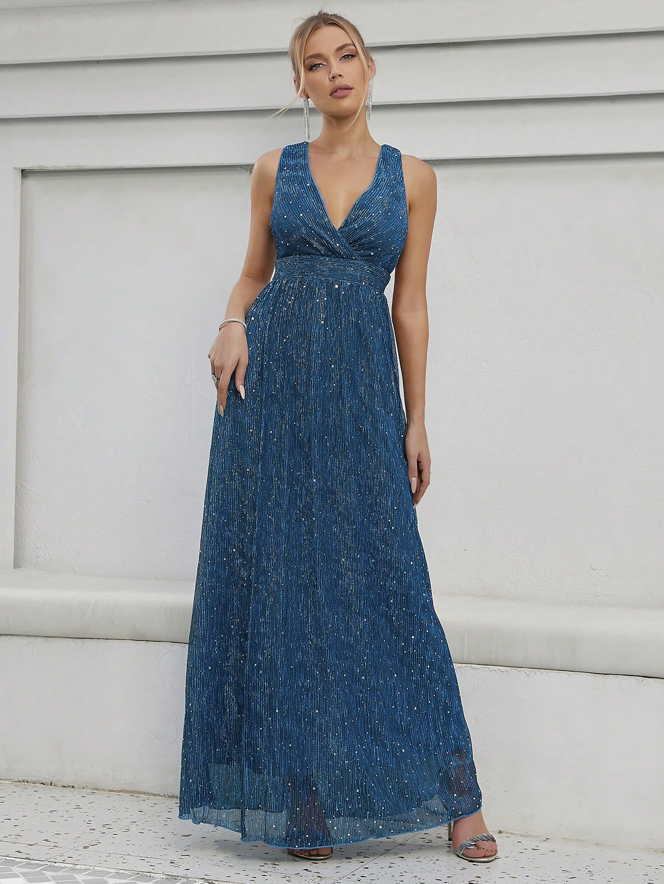 Leely Elegant V Neck Sleeveless A-line Party Dress