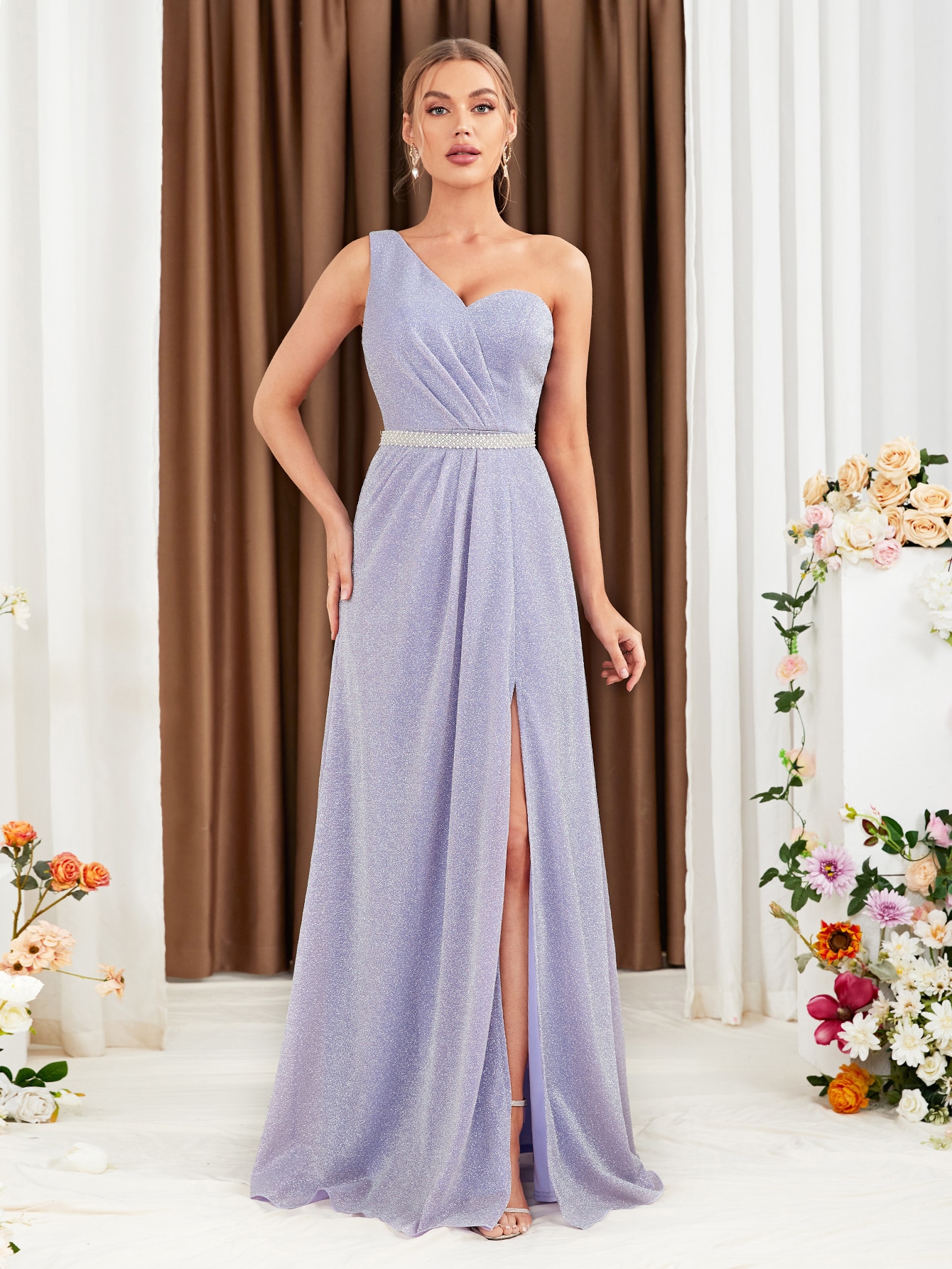 Leely Women's Elegant Sweetheart Cloak Sleeve Lace A-Line Dress
