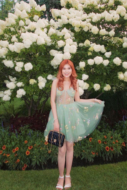 Trendy Green A Line Spaghetti Straps Short Homecoming Dress with Embroidery