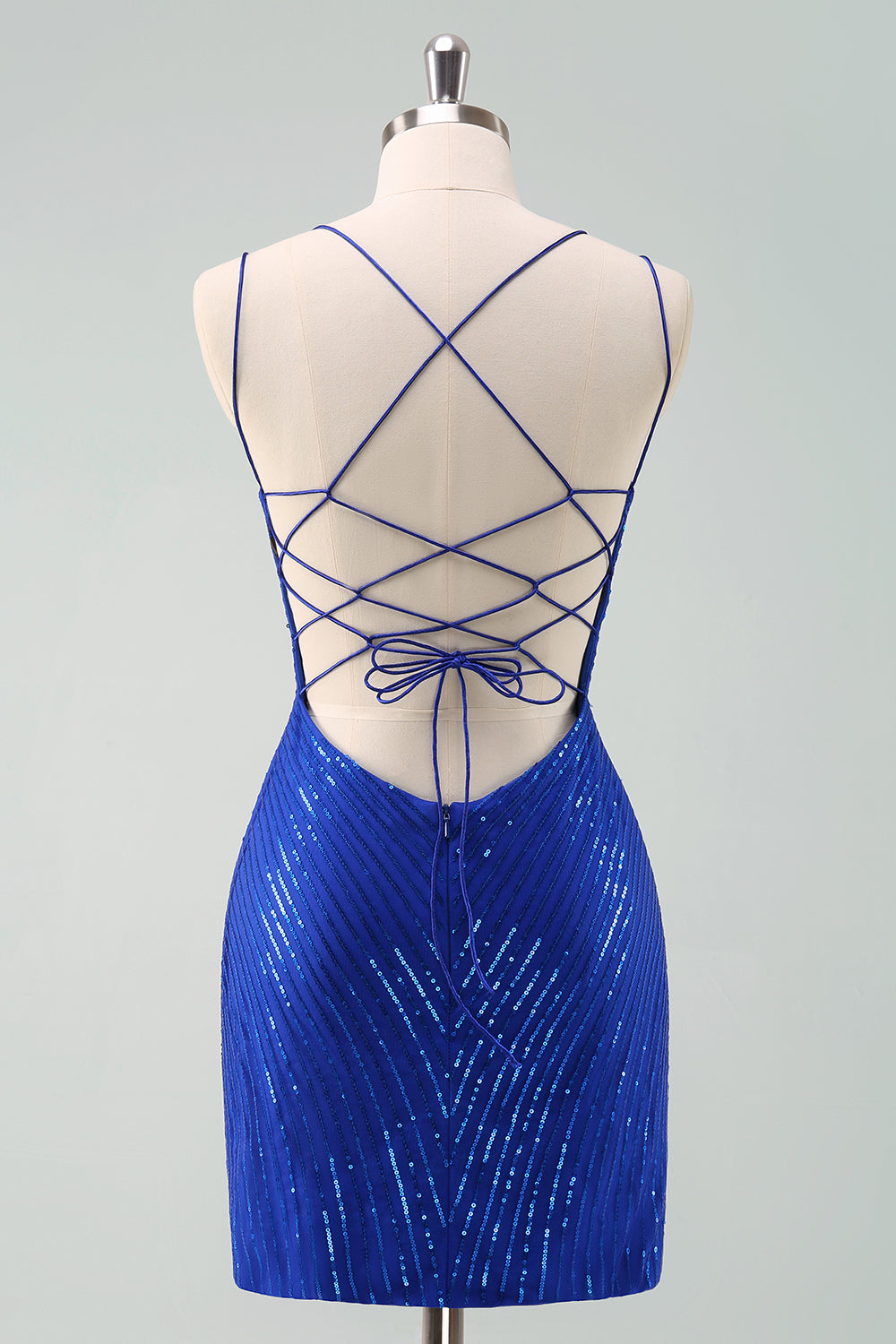 Royal Blue Bodycon Glitter Short Homecoming Dress with Sequins Butterflies