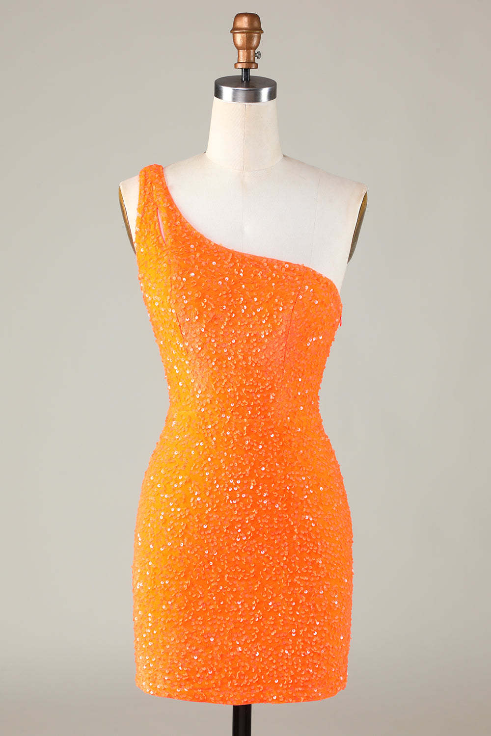  Royal Blue One Shoulder Tight Beading Short Homecoming Dress with Sequins