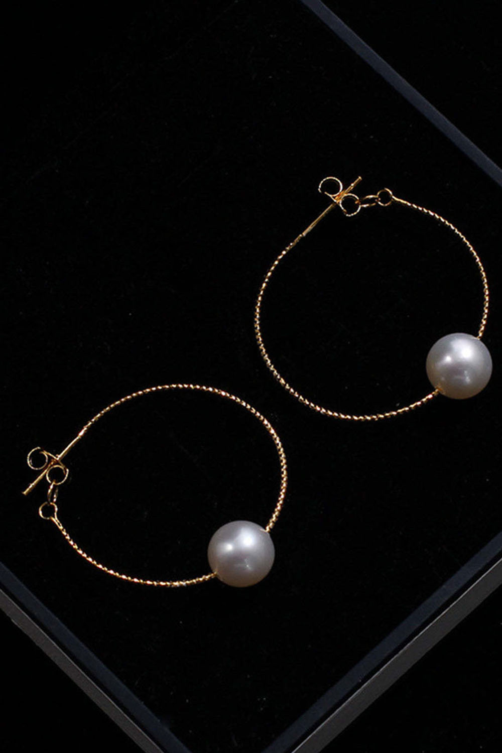Simple Silver And Pearl Hoops