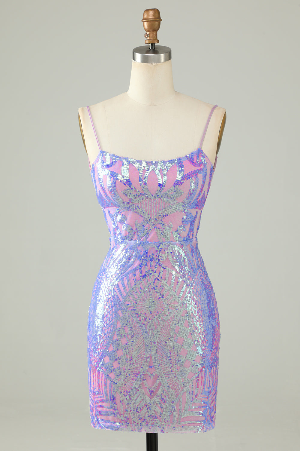 Sparkly Purple Bodycon Sequin Backless Tight Short Homecoming Dress