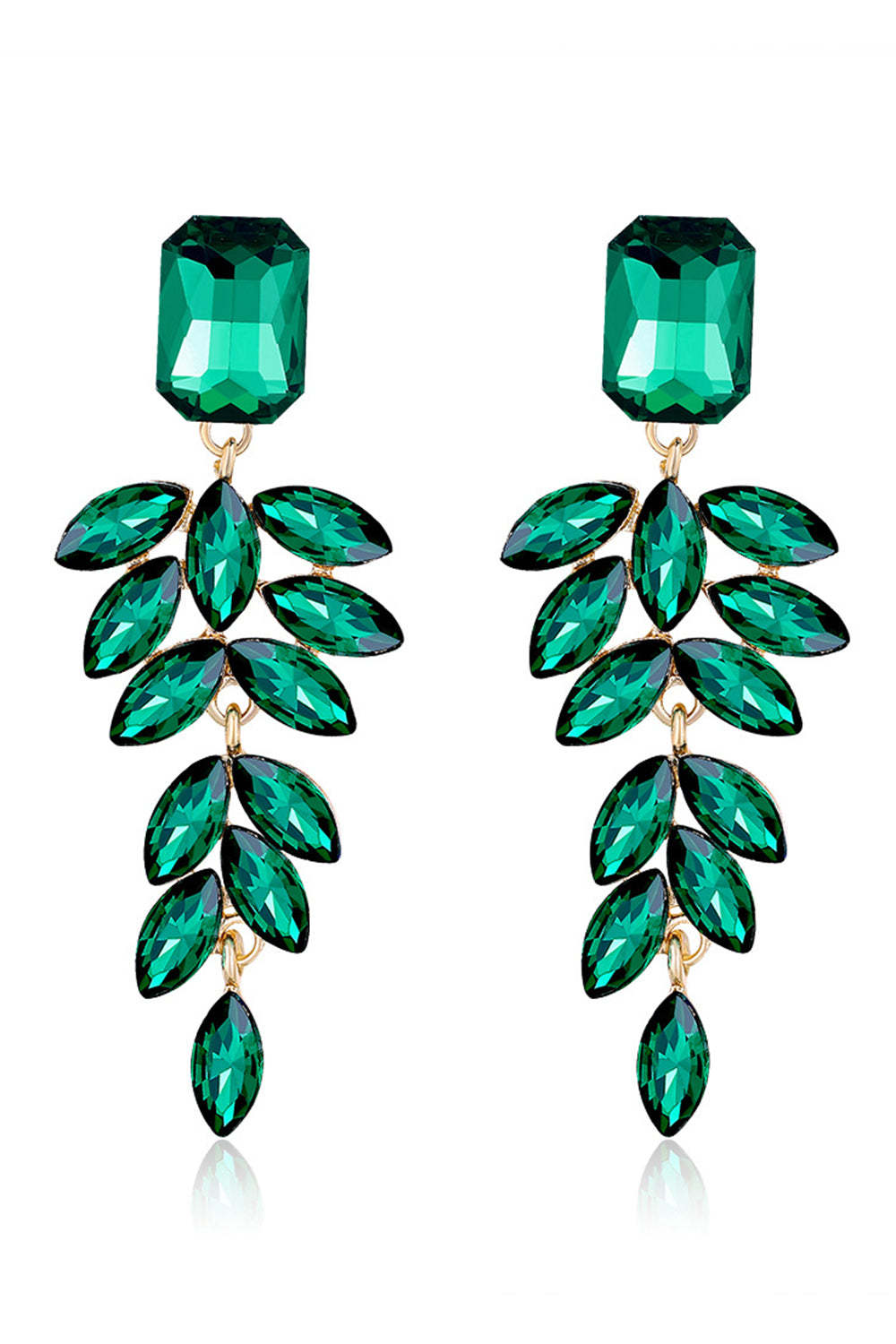 Stylish Dark Green Tassel Drop Earrings