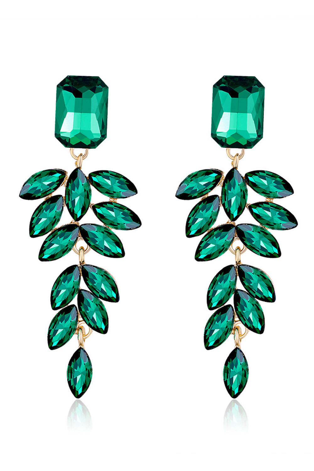 Stylish Dark Green Tassel Drop Earrings