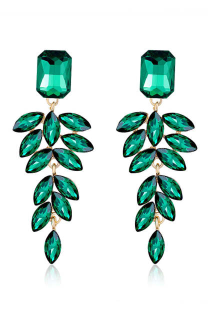 Stylish Dark Green Tassel Drop Earrings
