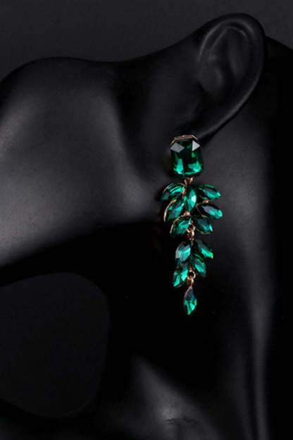 Stylish Dark Green Tassel Drop Earrings
