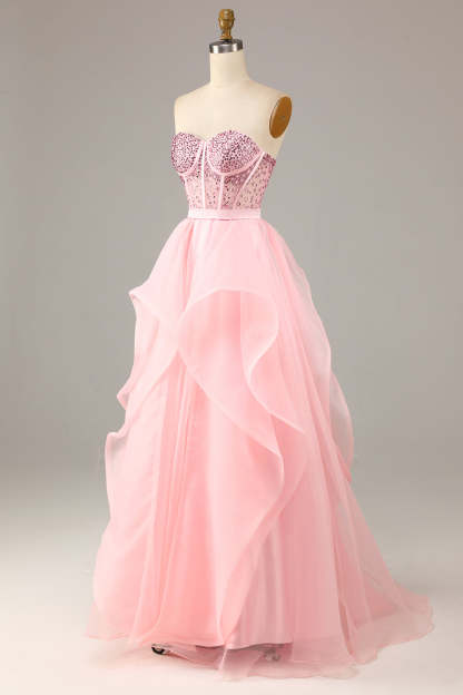 Modecrush Black Strapless Ball Gown Formal Evening Dress