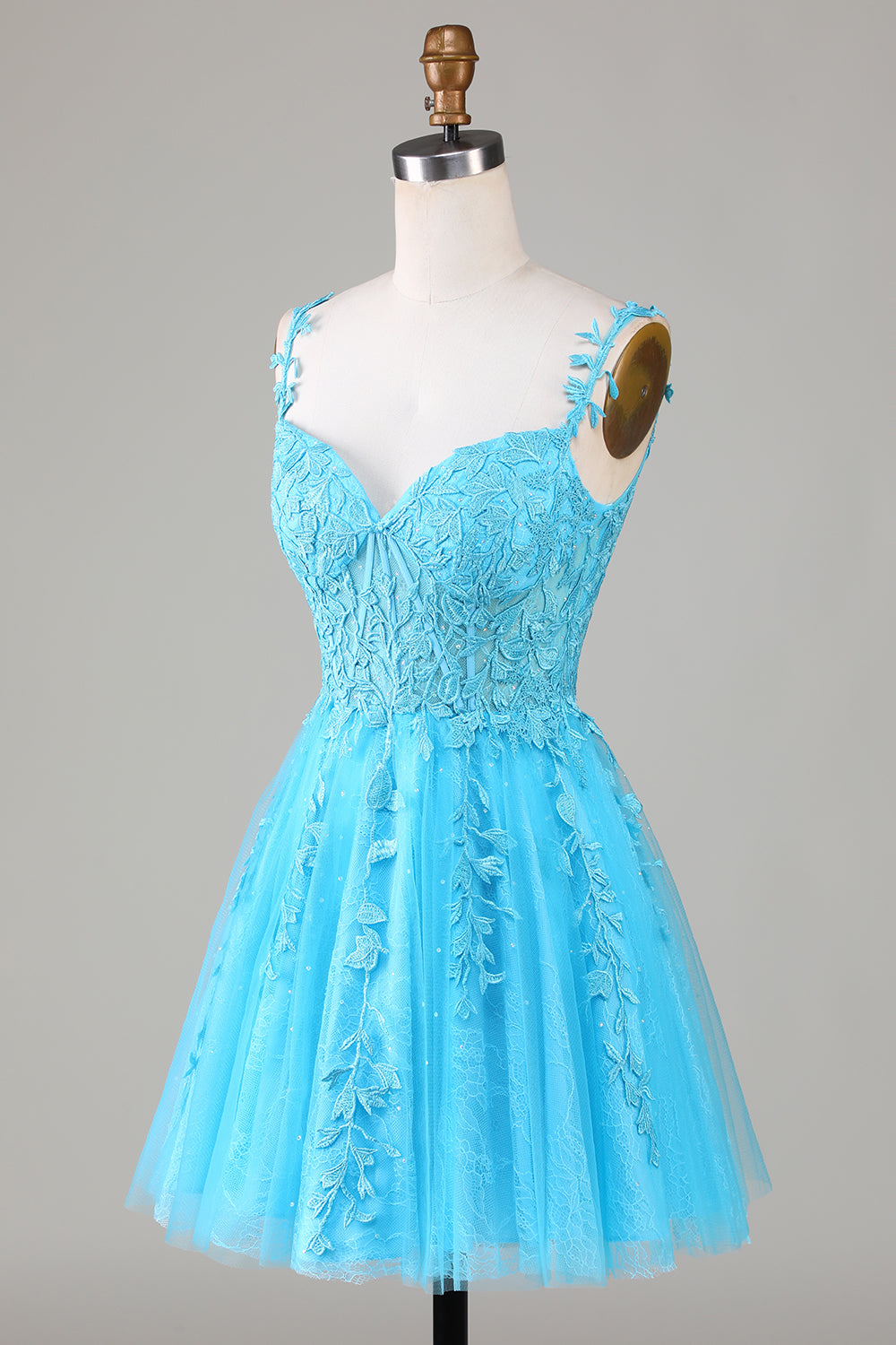 Modecrush Navy Backless Short Cocktail Dress with Appliques