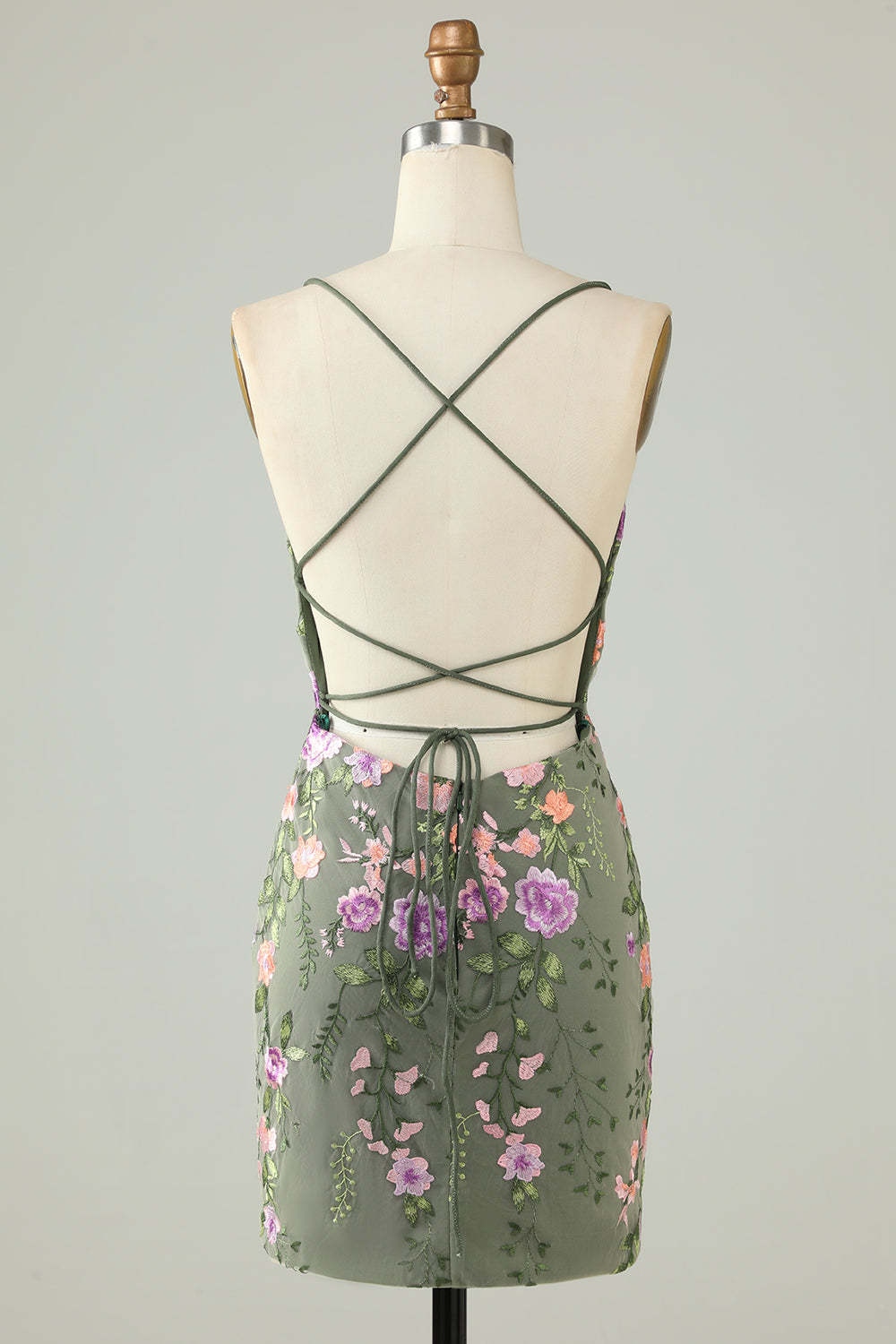 Modecrush Black Spaghetti Straps Homecoming Dress With Appliques