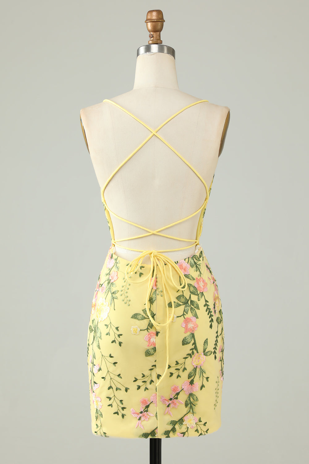 Modecrush Black Spaghetti Straps Homecoming Dress With Appliques