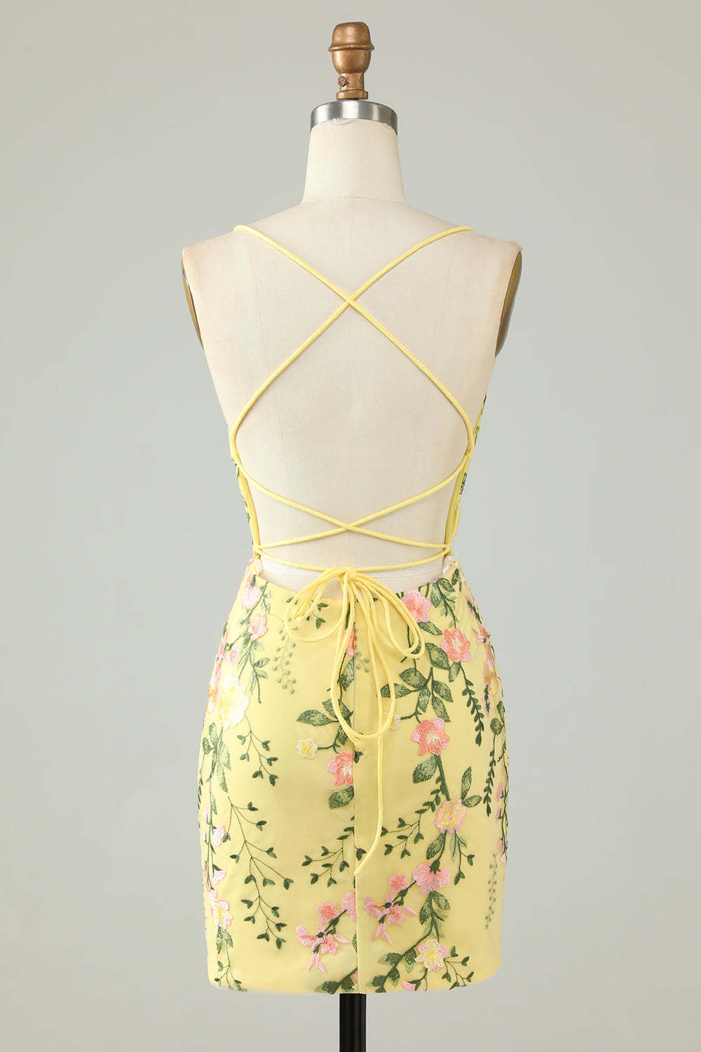 Modecrush Black Spaghetti Straps Homecoming Dress With Appliques