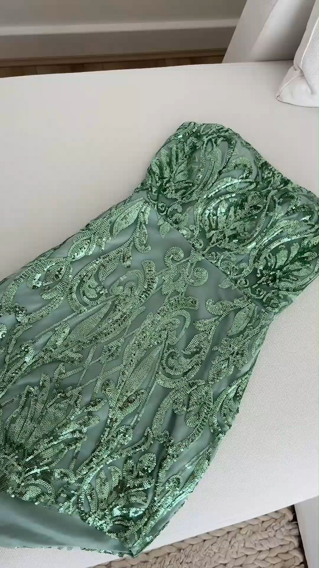 Modecrush Sparkly Green Bodycon Spaghetti Straps Short Homecoming Dress with Sequins