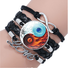 Stainless Steel Tai Chi Open Cuff Bracelet