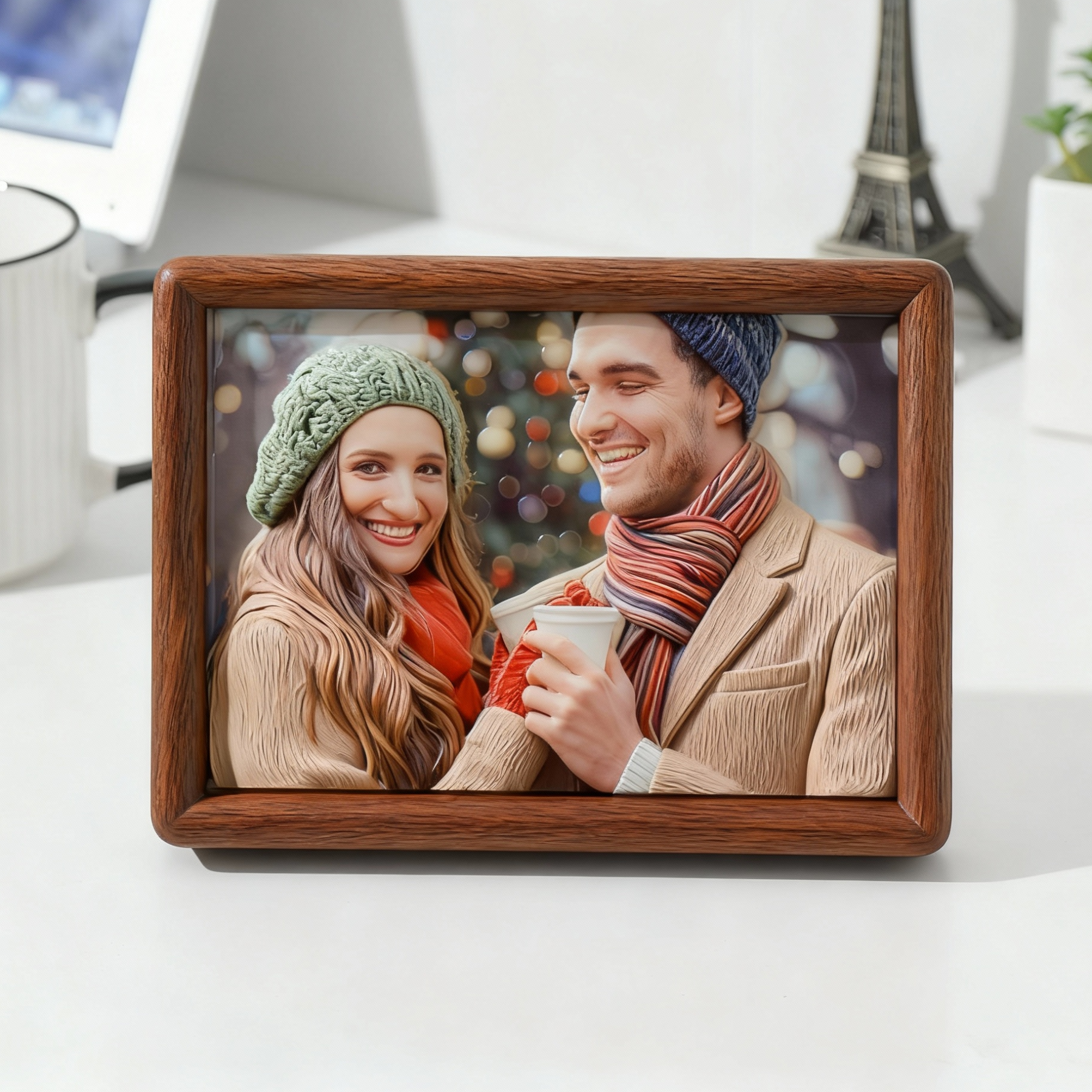 Custom 3D Relief Photo (5x7inch)Ebony