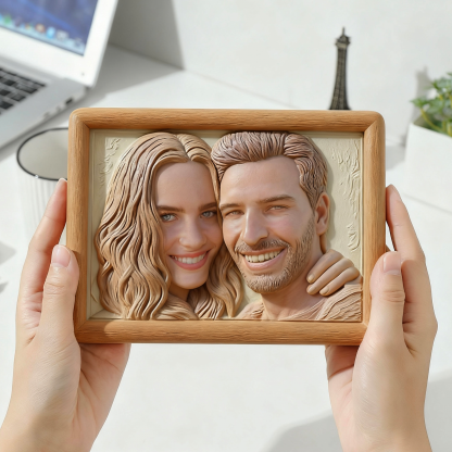 Custom 3D Relief Photo (7x5inch)Ebony
