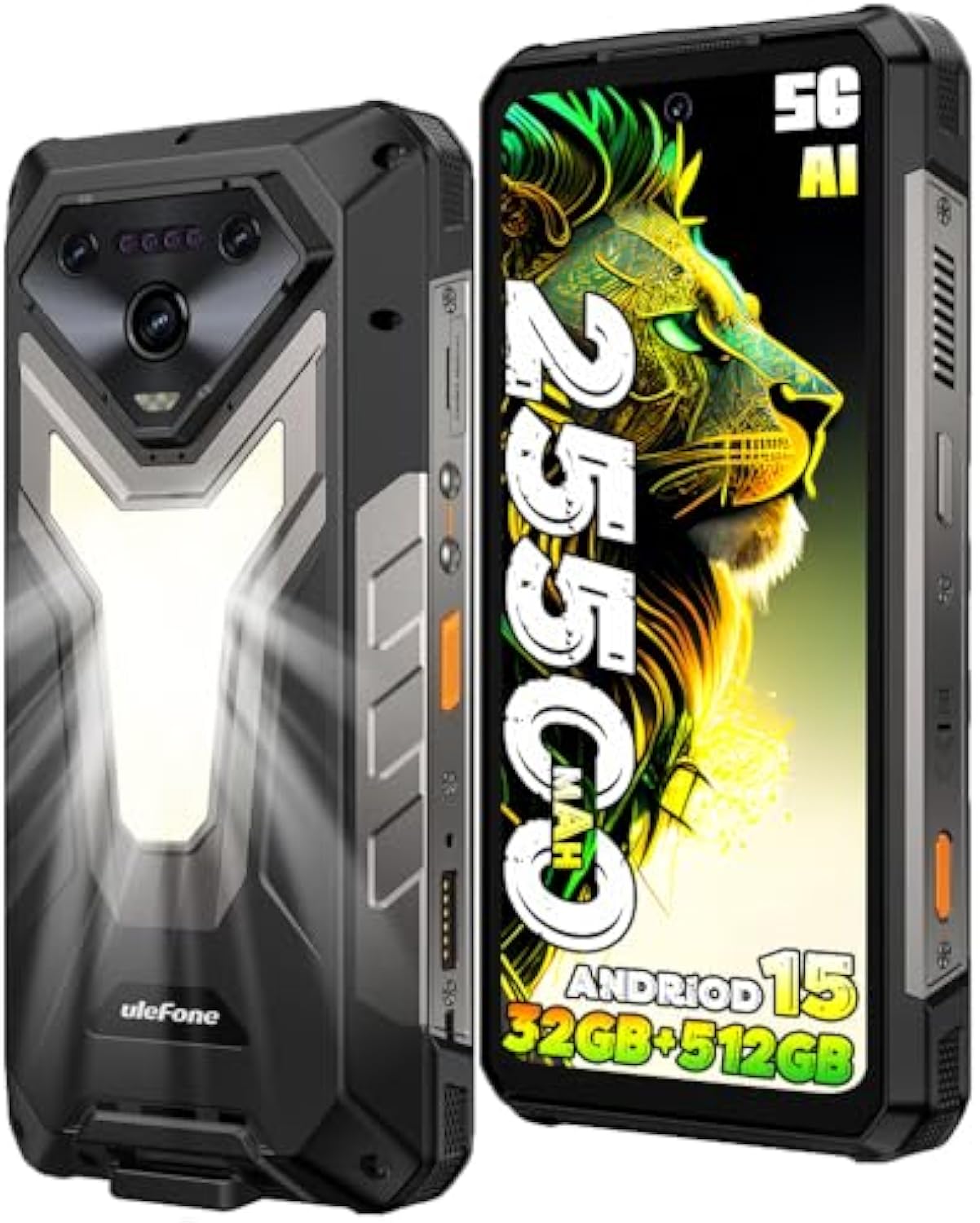 PRO 5G AI Rugged Smartphone with Projector. 