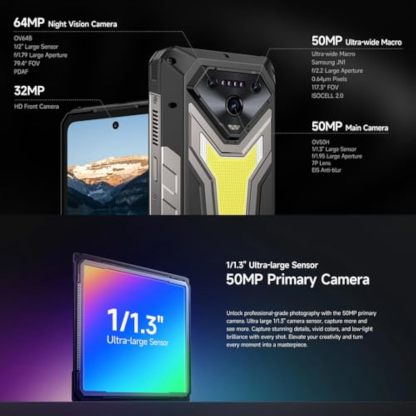 PRO 5G AI Rugged Smartphone with Projector. 