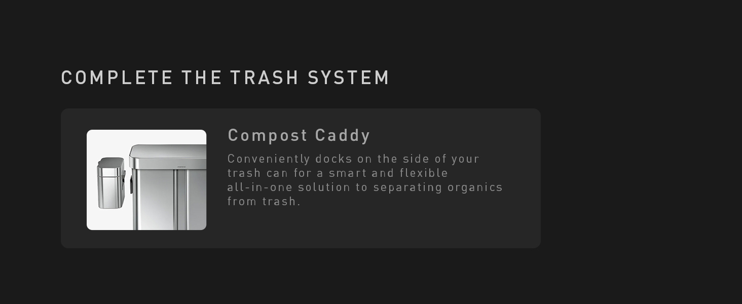 Compost Caddy | Docks on the side of your trash can to separate organics from trash