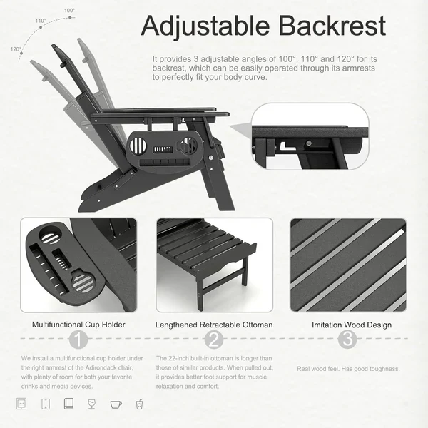 Adjustable Adirondack Lounge Chair