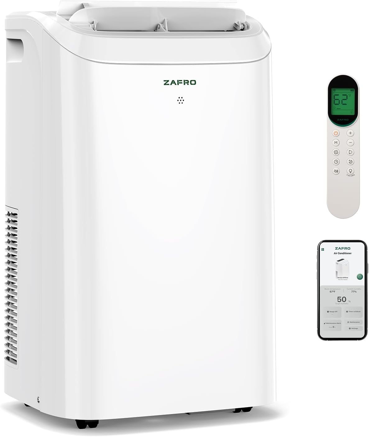 10,000 BTU Portable Air Conditioners, Cool/Fan/Dehumidifier/Sleep Modes Portable AC with Remote/LED Display/24Hrs Timer/Installation Kits for Home/Office/Dorms