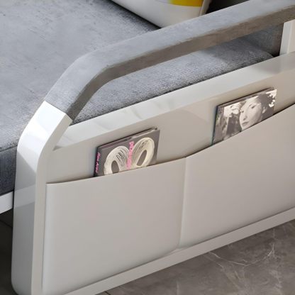 Foldable Dual-Purpose Solid Wood Multi-Functional Retractable Storage Sofa Bed Gray Coir Twin 43" L x 33" W x 35" H