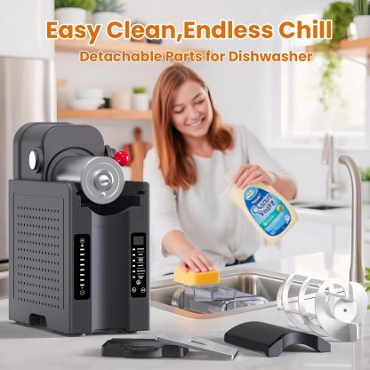 Slushie & Soft Serve Machine with 6 Preset Programs, Auto-Clean & LED Display
