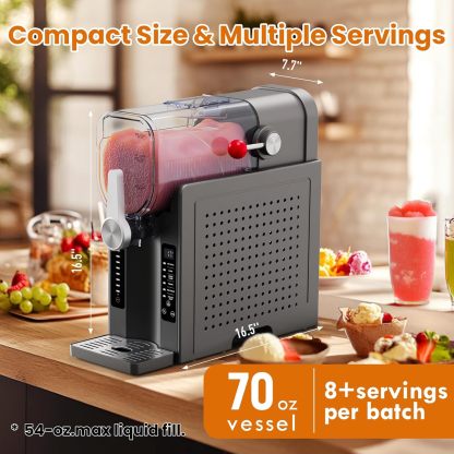 Slushie & Soft Serve Machine with 6 Preset Programs, Auto-Clean & LED Display